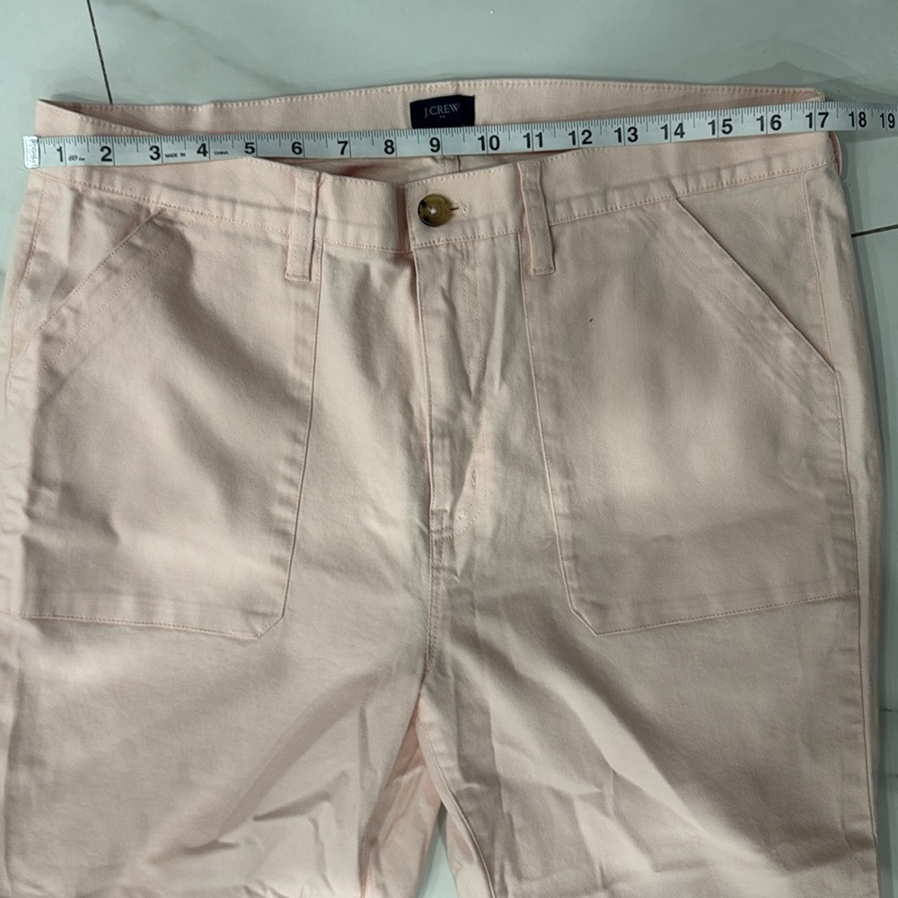 J. Crew Pink Pastel Cotton Utility Cropped Ankle Pants.  Sz 32 - Picture 6 of 10